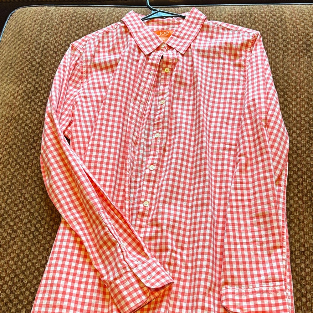 Joe Fresh Red Gingham Button Down Shirt